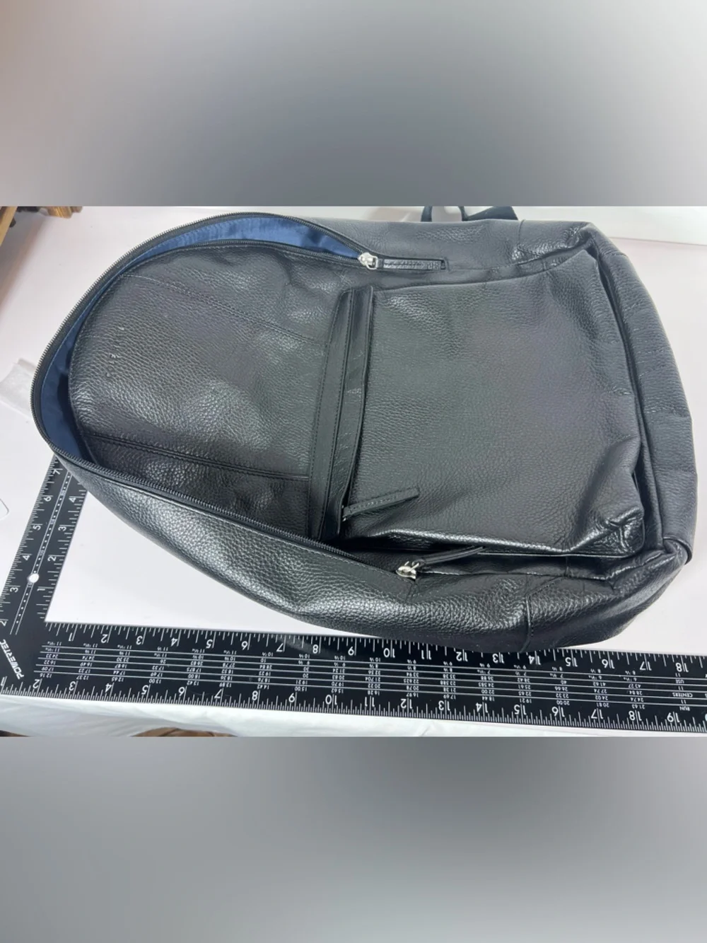 4063: Cole Haan Black Pebbled Leather Backpack